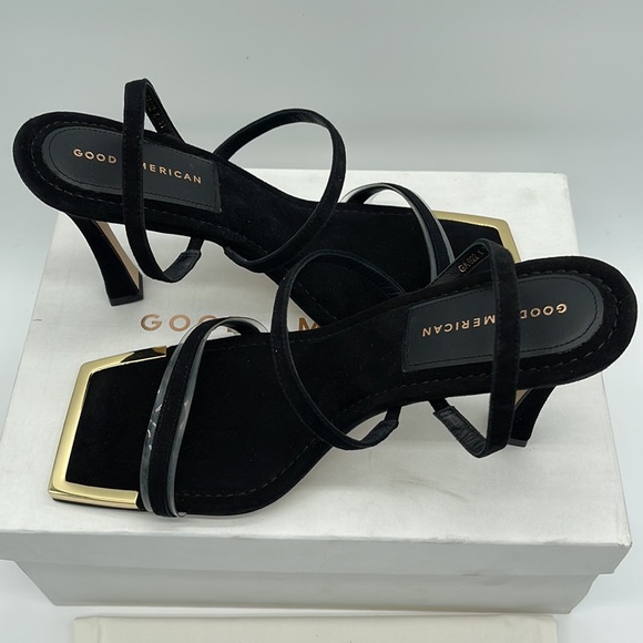 Good American Black Suede Slip on Formal SZ 11 women’s heels NIB made in Spain - Picture 2 of 12